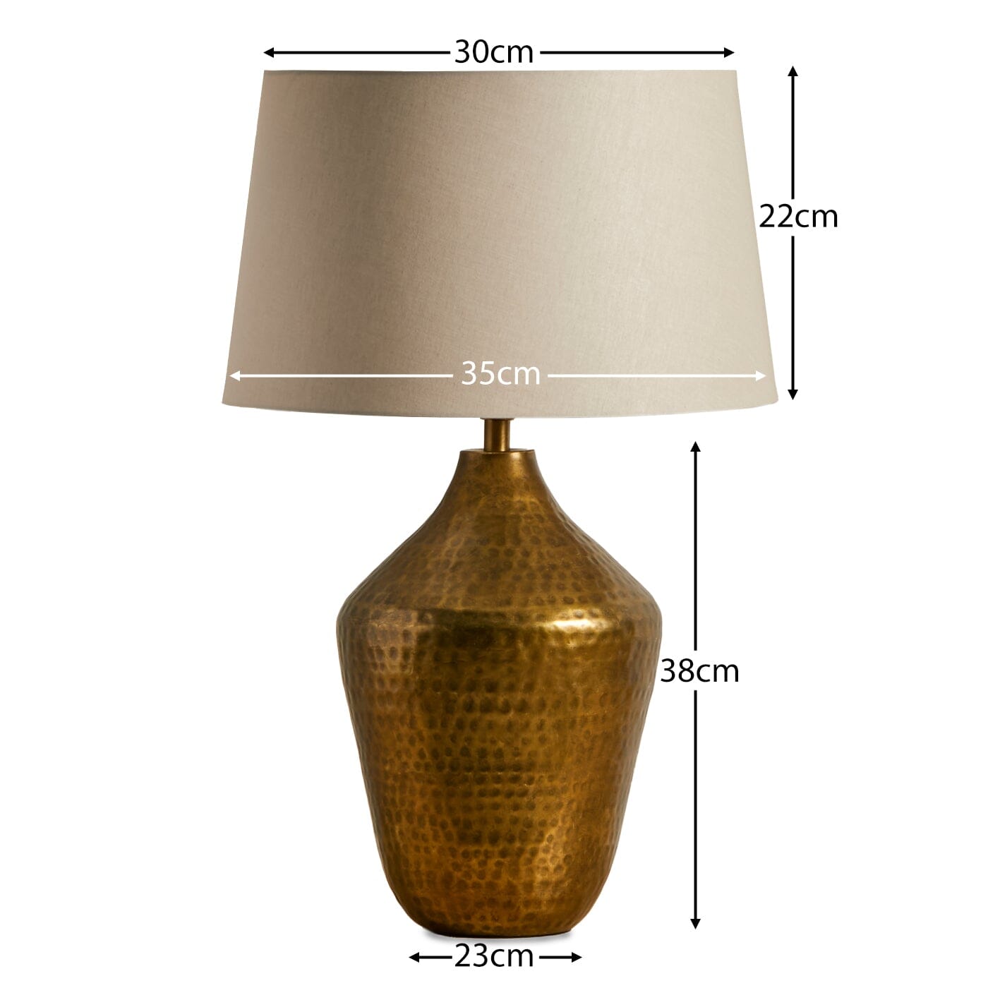 Hale Gold Lamp with Coningsby Taupe Shade - 35cm-AUDUS INTERIORS