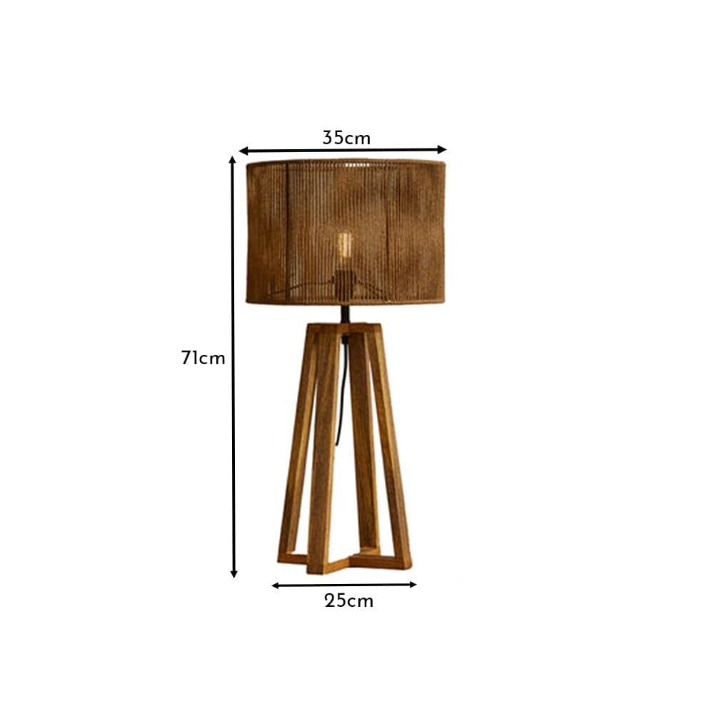 Konduru Large Cross Base Natural Jute Table Light-AUDUS INTERIORS