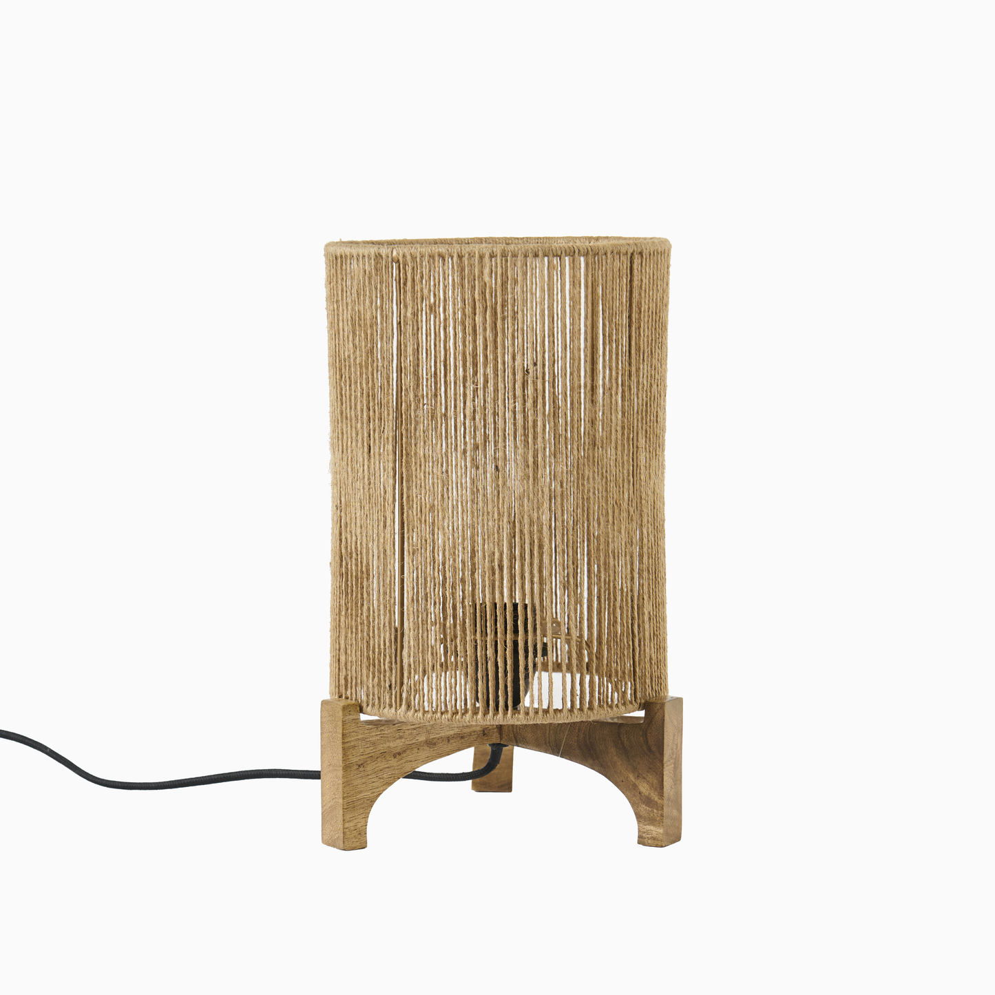 Konduru Natural Jute & Mango Wood Table Lamp - 30cm-AUDUS INTERIORS