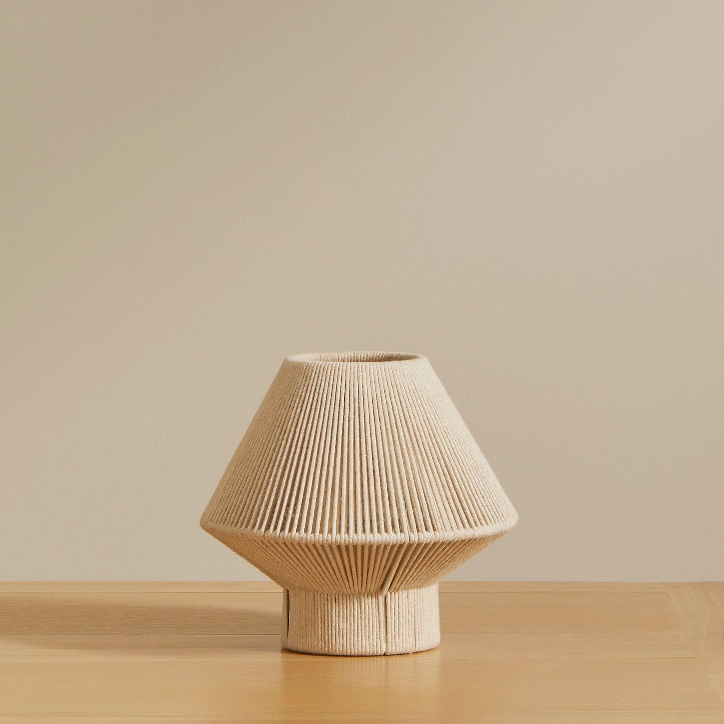 Bari Small White Cotton String Table Lamp-AUDUS INTERIORS