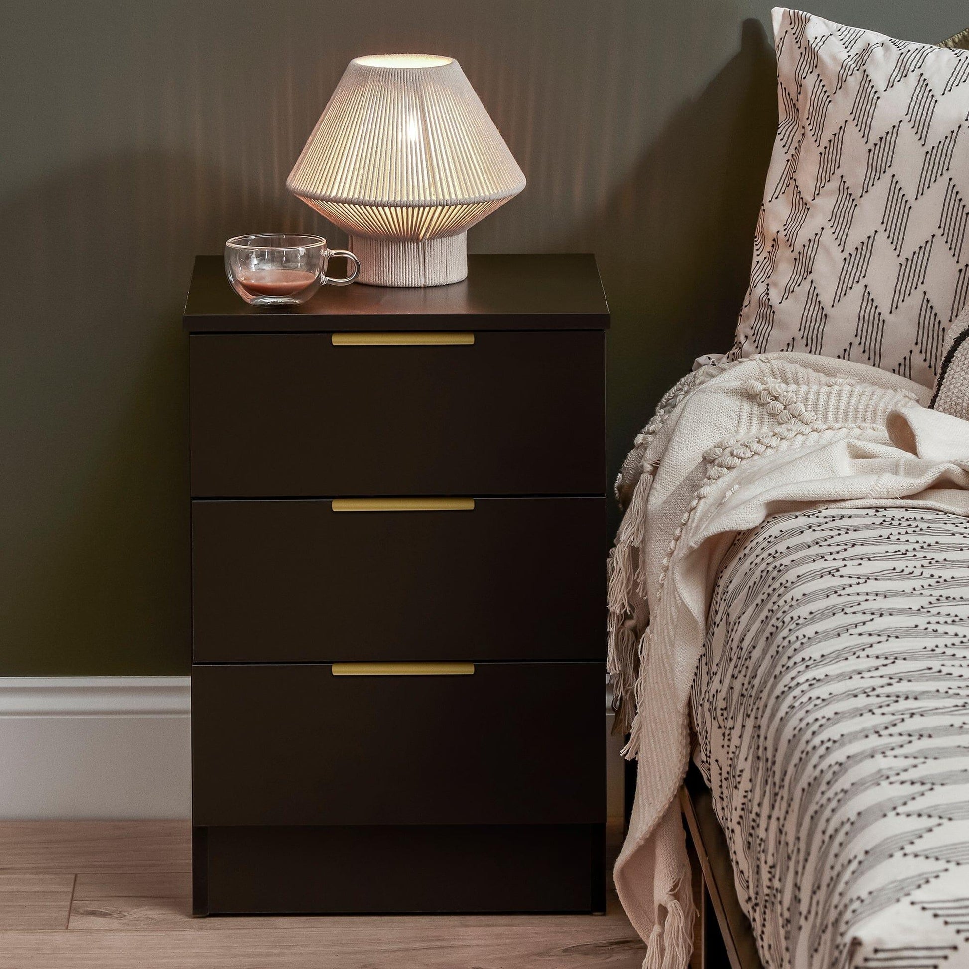 Bari Small White Cotton String Table Lamp-AUDUS INTERIORS