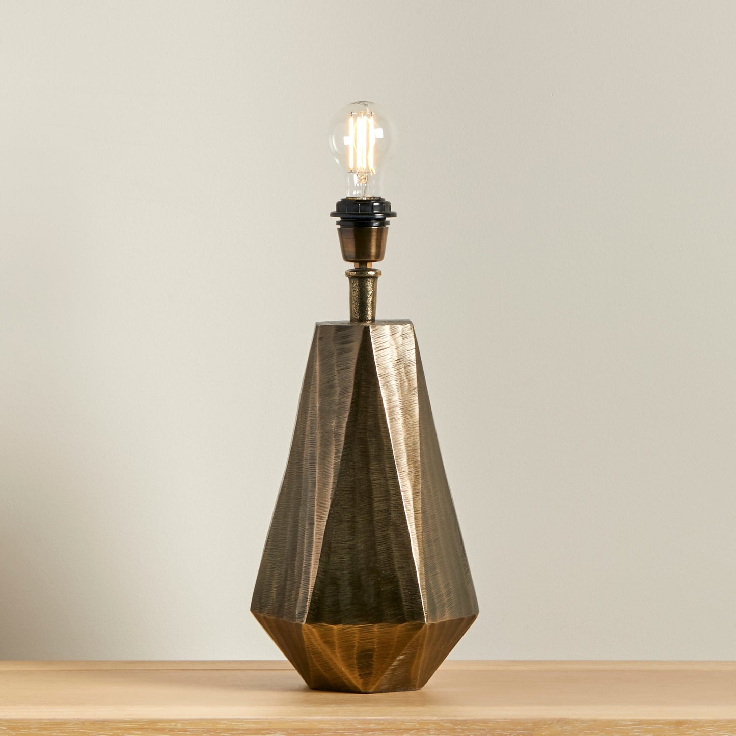 Elcombe Bronze Lamp with Coningsby Taupe Shade - 35cm-AUDUS INTERIORS