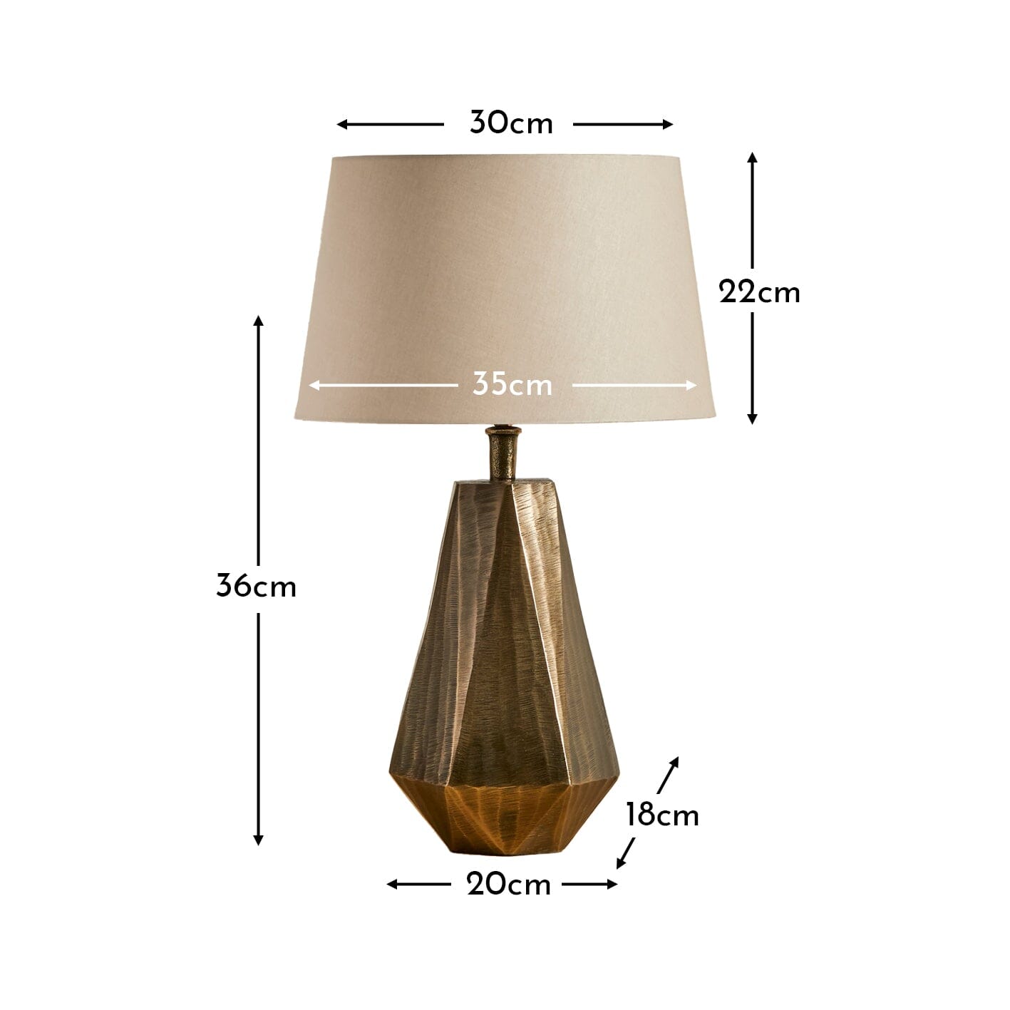 Elcombe Bronze Lamp with Coningsby Taupe Shade - 35cm-AUDUS INTERIORS