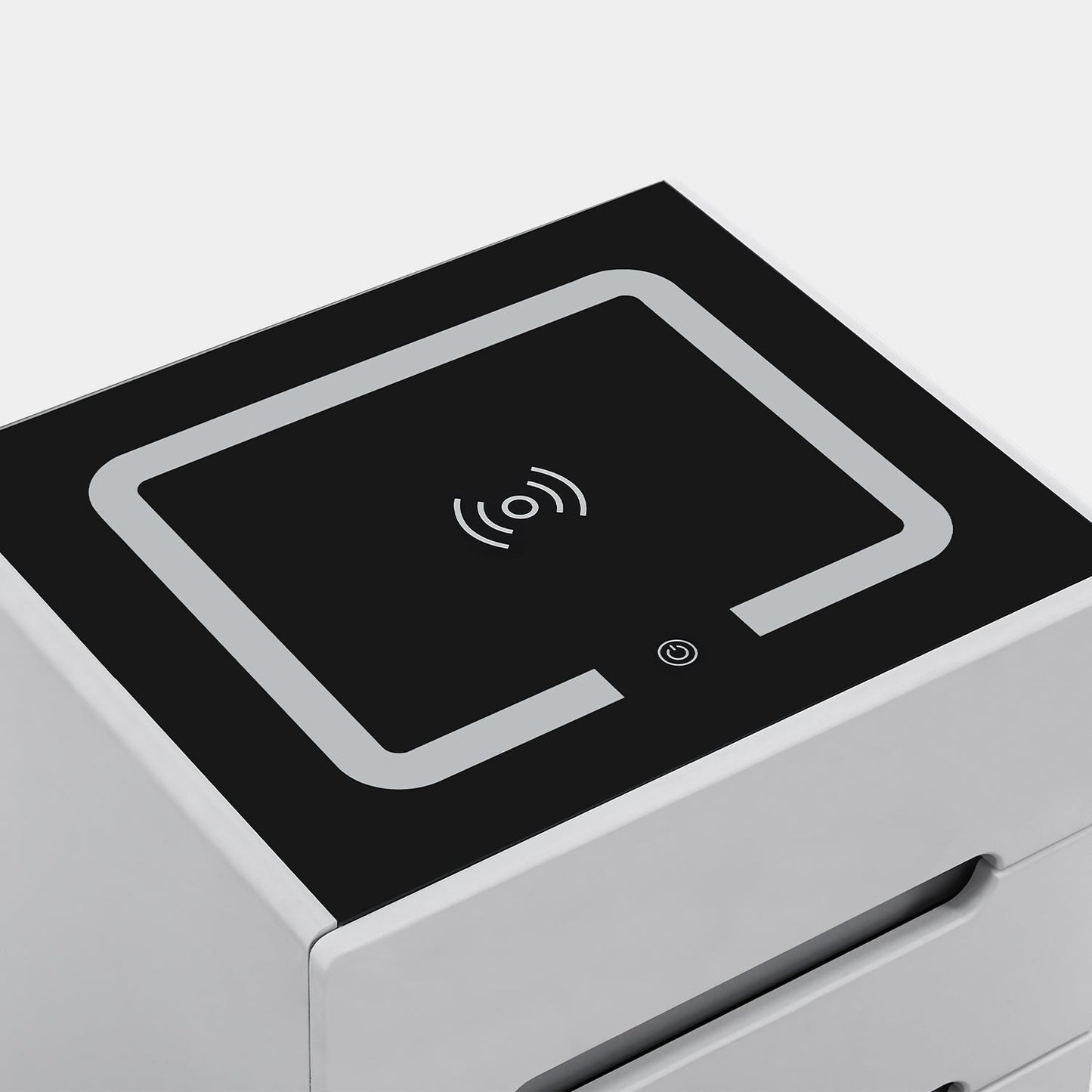 Erinn LED Light Bedside Table [2/3 Drawers][Charging Station][Nightstand]-AUDUS INTERIORS