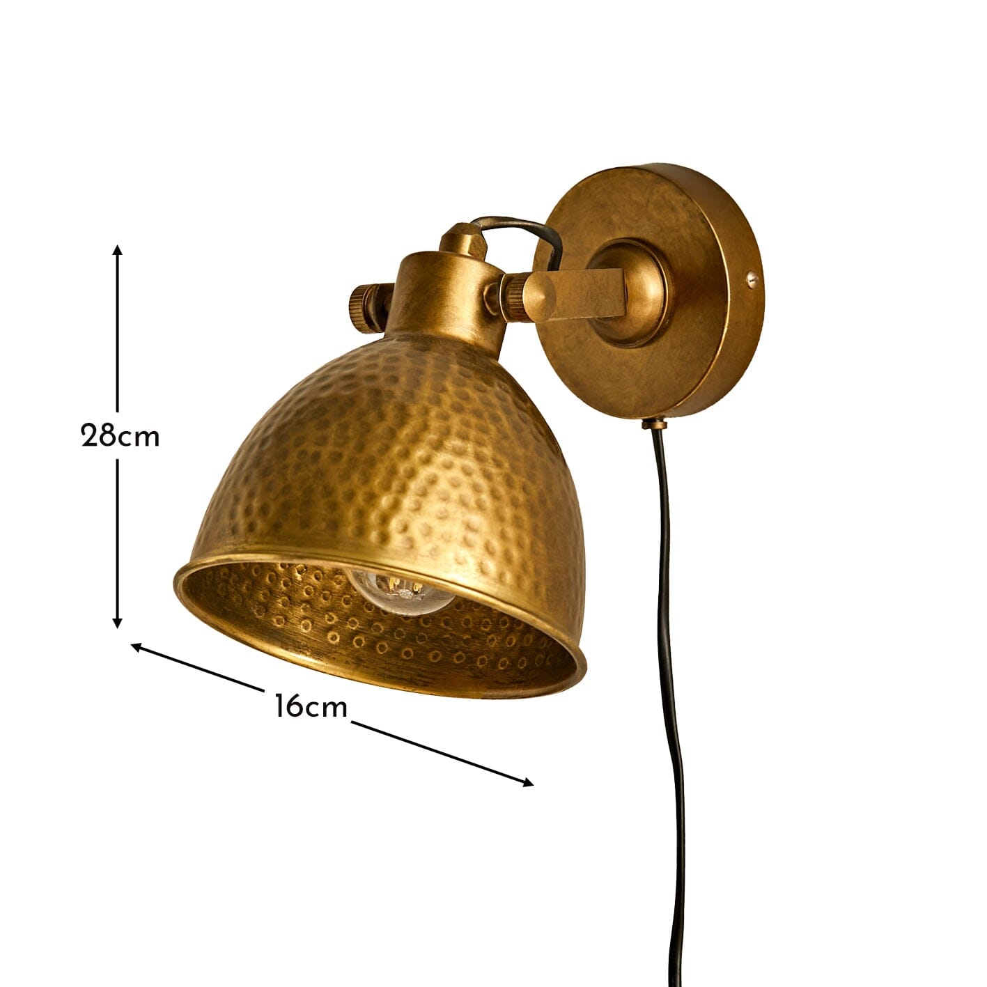 Hale Metal Plug in Wall Light - Gold-AUDUS INTERIORS