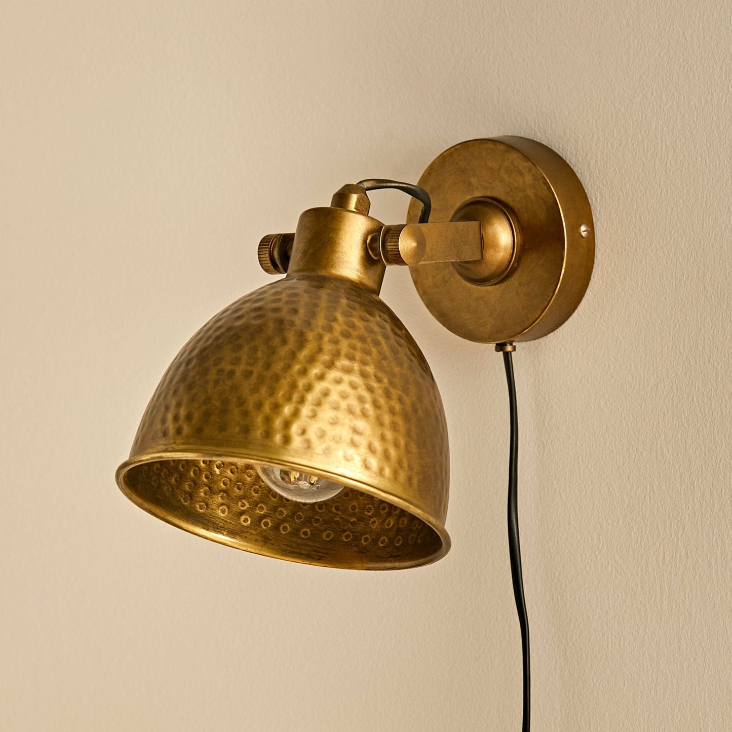 Hale Metal Plug in Wall Light - Gold-AUDUS INTERIORS