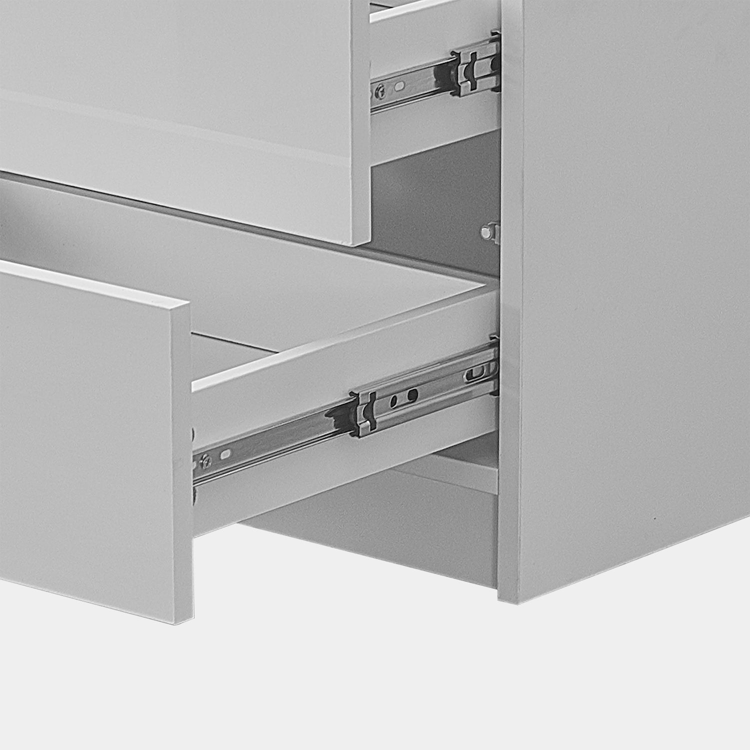 Kumar LED Light Bedside Table [2 Drawers][Nightstand]-AUDUS INTERIORS