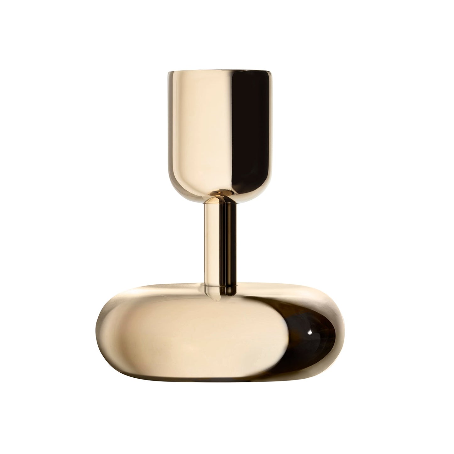 Nappula Small Candle Holder, Brass-AUDUS INTERIORS