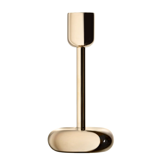 Nappula Tall Candle Holder, Brass-AUDUS INTERIORS